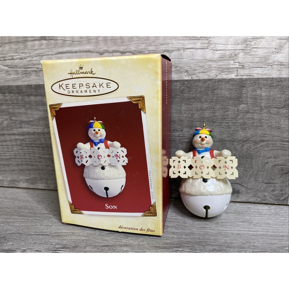 Vintage 2005 Hallmark Keepsake Son Snowman Bell Christmas Ornament Small W Box‎